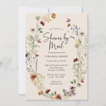 wildflower boho by mail bridal invitation