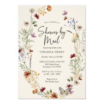 Wildflower Boho By Mail Bridal Invitation Front View