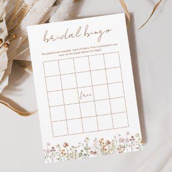 wildflower bridal shower bingo boho garden game invitation