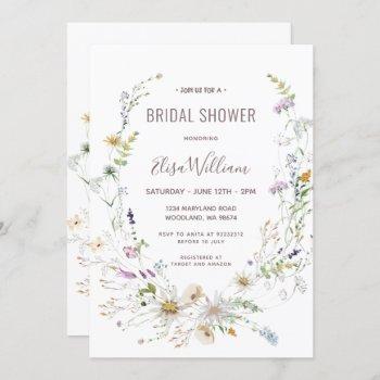  wildflower bridal shower  invitation