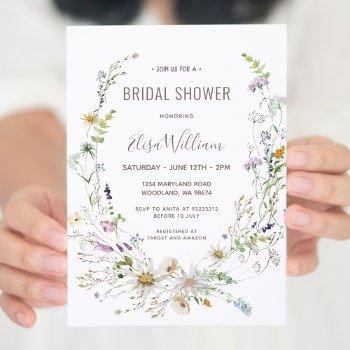  wildflower bridal shower  invitation