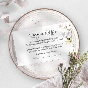 wildflower bridal shower lingerie raffle enclosure card
