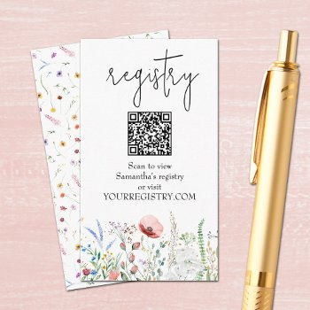 wildflower bridal shower registry enclosure card