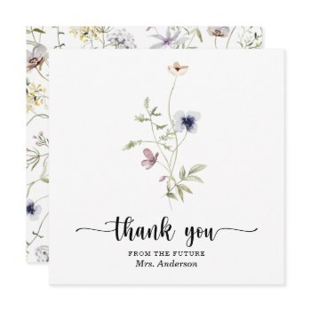 wildflower bridal shower thank you card
