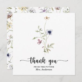 wildflower bridal shower thank you card