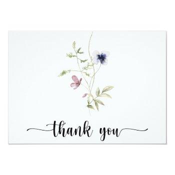 Wildflower Bridal Shower Thank You Card Front View