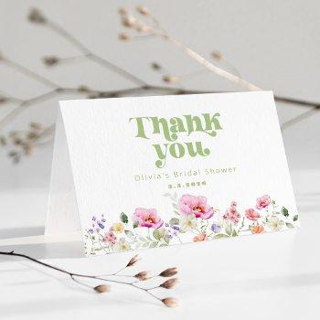wildflower bridal shower thank you card