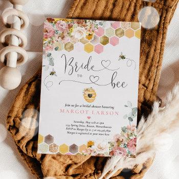 Wildflower Bride To Bee Bridal Shower  Invitation Front View