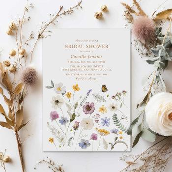 wildflower butterfly bridal shower  invitation