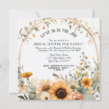 wildflower fall flowers sunflower bridal shower invitation