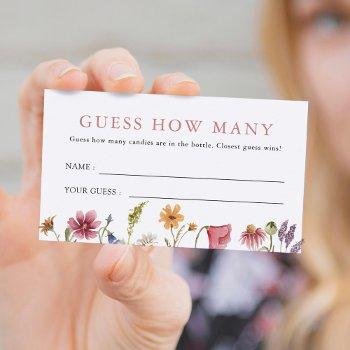 wildflower guess how many bridal shower game enclosure card