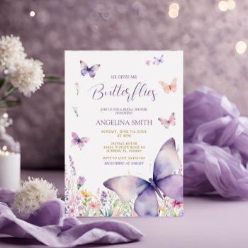 wildflower he gives me butterflies bridal shower  invitation