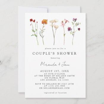 wildflower lesbian pride floral couple's shower invitation