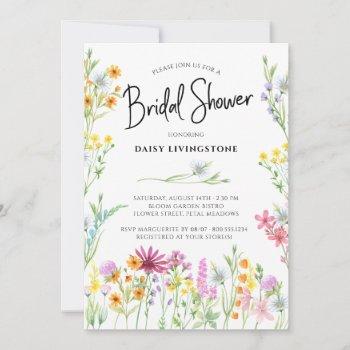 wildflower meadow pretty floral bridal shower invitation
