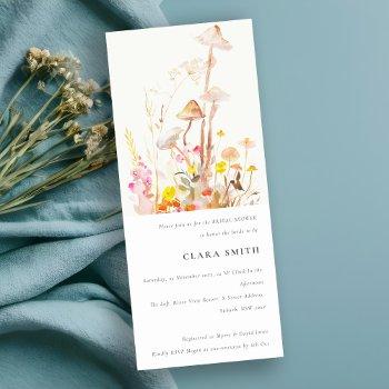 wildflower mushroom autumn botanical bridal shower invitation