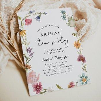 wildflower tea bridal shower invitation