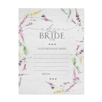 wildflower watercolor floral advice to the bride postcard