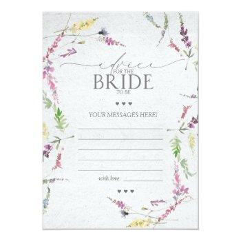 Wildflower Watercolor Floral Advice To The Bride Postcard Front View