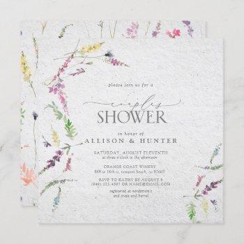 wildflower watercolor floral couples shower invitation
