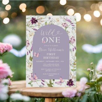 Wildflower Wild One Butterfly Garden Party  Invitation Front View