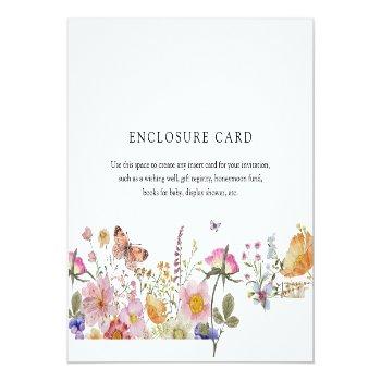 Wildflowers And Butterflies Bridal Enclosure Card Front View