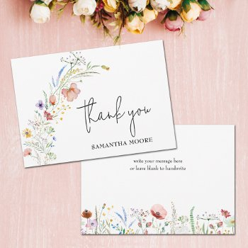 wildflowers bridal shower thank you card