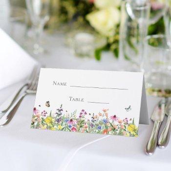 wildflowers & butterflies bridal shower place card