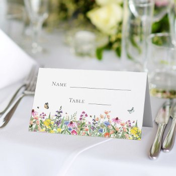 wildflowers & butterflies bridal shower place card