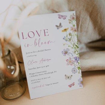 wildflowers butterfly love in bloom bridal shower invitation