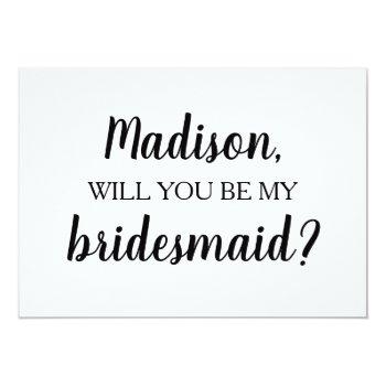 Will You Be My Bridesmaid Bridal Party Proposal Invitation Front View