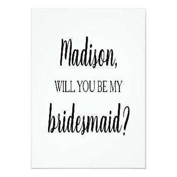 Will You Be My Bridesmaid Bridal Party Proposal Thank You Card Front View