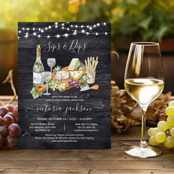 wine and cheese charcuterie board bridal shower in invitation