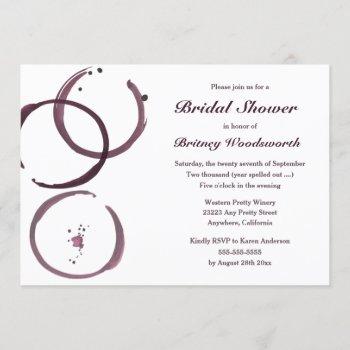 wine stain vineyard bridal shower invitations