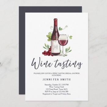 wine tasting bridal shower invite rustic winery