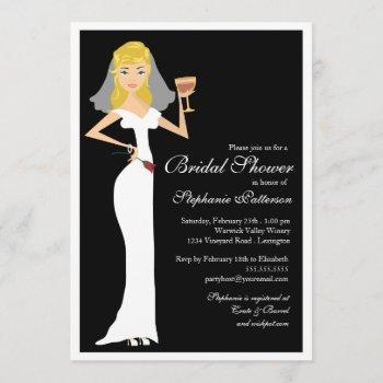 wine theme bridal shower celebration invitation
