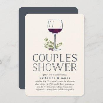 winery or wine tasting couples shower invitation