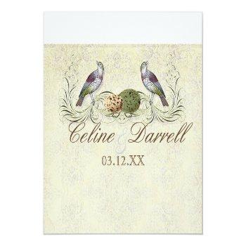 Wings Of Love Invitation -wedding Small Wine Label Front View