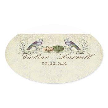 wings of love invitation -wedding small wine label