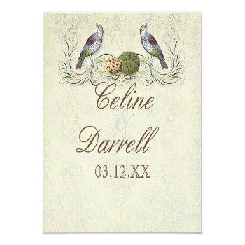 Wings Of Love Invitation -wedding Small Wine Label Front View