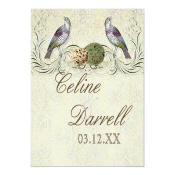 Wings Of Love Invitation -wedding Sticker Or Seal Front View