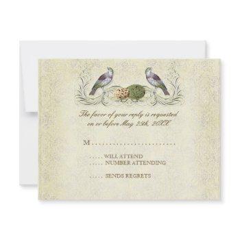 wings of love rsvp response card - cream tan