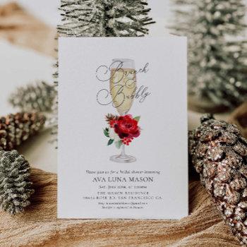 winter brunch and bubbly bridal shower invitation