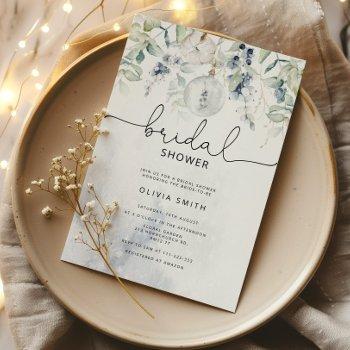 winter eucalyptus bridal shower invitation