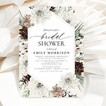 winter evergreen elegant bridal shower invitation