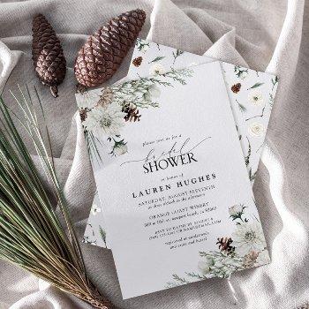 winter evergreen elegant bridal shower invitation