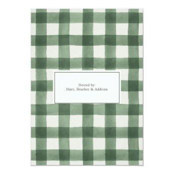 Winter Evergreen Tree Green Plaid Front View