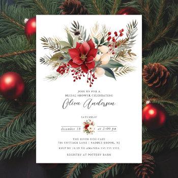 winter foral bridal shower invitation