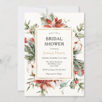 winter greenery bridal shower invitation