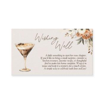 wishing well love is brewing martini bridal shower enclosure card