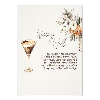 Wishing Well Love Is Brewing Martini Bridal Shower Enclosure Card Front View